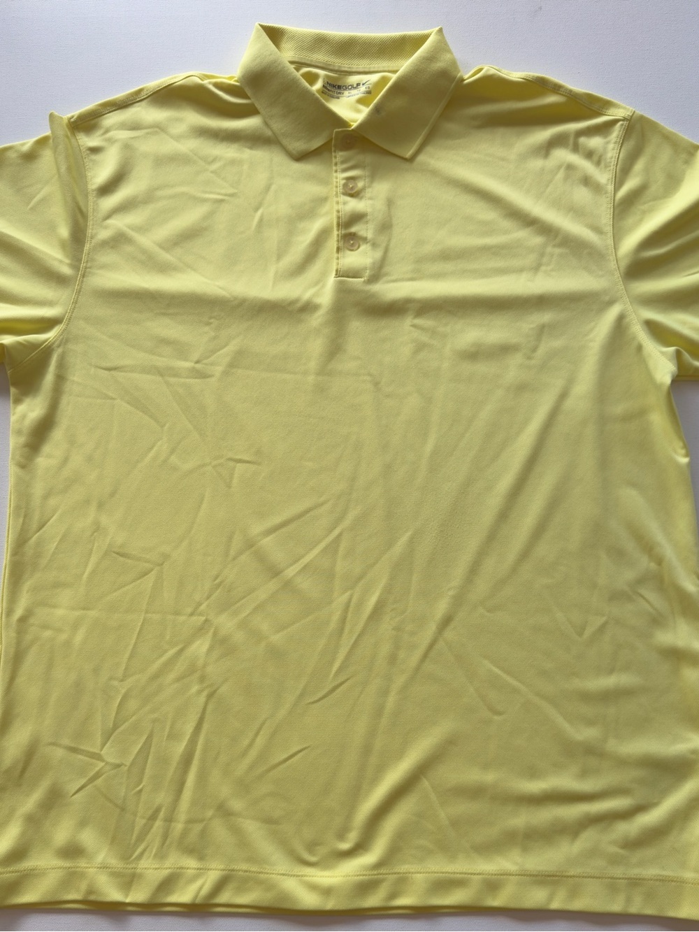 Men's Nike Golf Fit Dry Yellow Polo Shirt Classic Short-Sleeve with Blemish!!